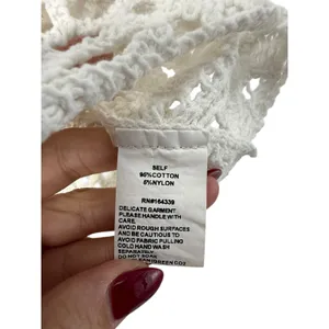 SNDYS Revolve Crochet Lace Crop Top XL White Boho Festival Cottage thumbnail 7