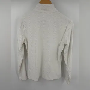 J.McLaughlin white dashing herringbone quarter zip pullover women’s size M thumbnail 4