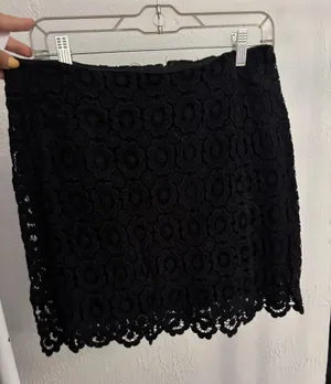 Joe Fresh Black Floral Lace Pencil Skirt thumbnail 1