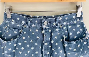 Vintage Star Print Shorts Blue Size 8 thumbnail 1