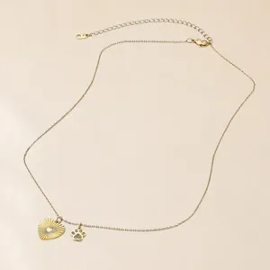 A New Day‎ Pet Mom Necklace and Pet Tag Set 14k Gold Dipped Cubic Zirconia New thumbnail 4