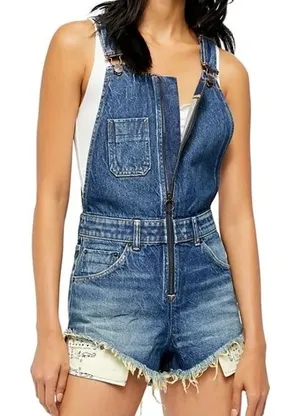 Free‎ People - New! Sunkissed Denim Shortalls thumbnail 1