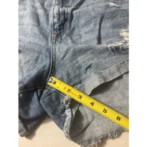 Aeropostale Mom Shorts Size 14 Light Blue‎ Ripped Distressed Cuffed Shorts thumbnail 6