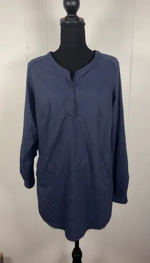 Duluth Trading Armachillo Cooling Tunic Womens Small‎ Navy Henley Popover thumbnail 1