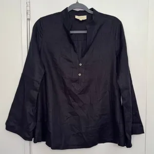 NWOT Tuckernuck x India Hicks 100% Linen Popover Tunic in Black Size Small thumbnail 1