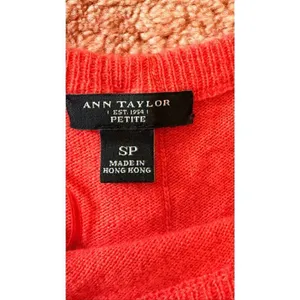Ann Taylor Petite Merino Wool Cashmere Blend Sweater Coral SP thumbnail 2