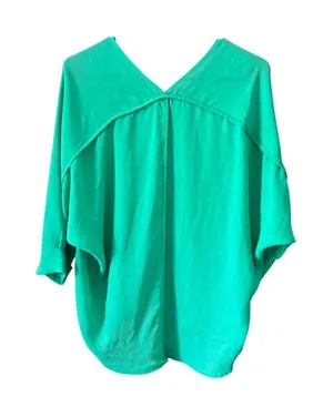 She + Sky Women's Emerald Green Blouse thumbnail 1