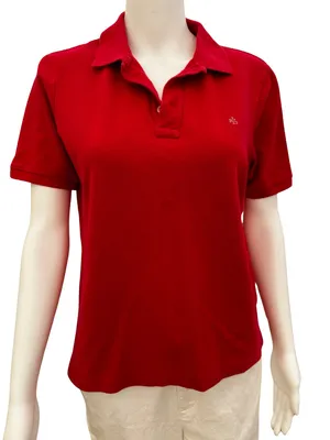 Vintage 90s Ralph Lauren Women’s Red Polo Shirt Medium thumbnail 1