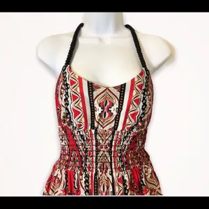 Takara Long Maxi cottagecore Dress w/ beautiful braided straps y2k geometric thumbnail 4