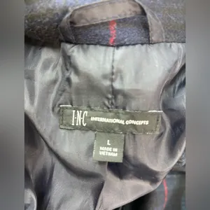 INC L Full Length Plaid Wool Blend Winter Coat thumbnail 7