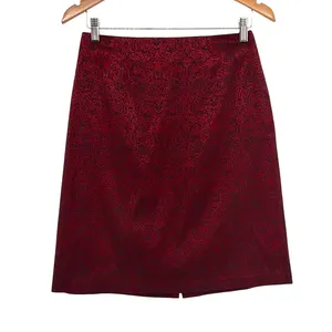 Y2K AGB Brocade Skirt Sz 6 Cherry Red Dark Academia Preppy Gothic Hong Kong 90s thumbnail 2