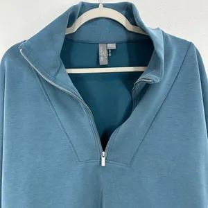 Sweaty‎ Betty Quarter Zip Sweatshirt Athleisure Comfort Travel Comfort Teal Blue thumbnail 4