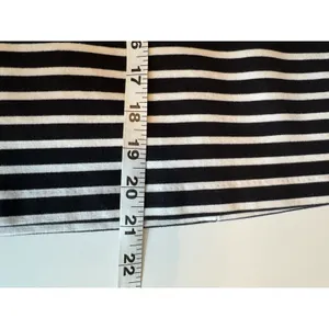 Old Navy Ponte Pencil Skirt Black Stripe Mini Cotton Stretch Coastal Nautical L thumbnail 7
