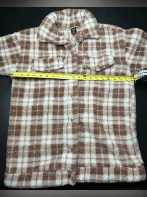 Cold Crush Size XS Plaid Sherpa Button-Up Shacket thumbnail 3