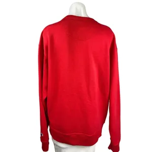 Champion Red Crew Neck Logo Fleece Spell Out Oversized Pullover Sweatshirt Sz L thumbnail 2