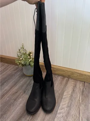 Lucky Brand Komah Black Suede and Leather Upper Knee High Boots Lace Womens 5.5 thumbnail 6