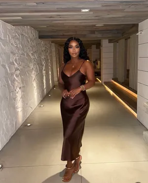 Zara Satin Slip Maxi Dress in Deep Brown Evening Wedding Party thumbnail 4