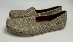Toms metallic lace flats size 8‎ thumbnail 1