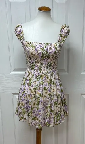 Sky to Moon Purple Floral Mini Dress - Size‎ S. thumbnail 1