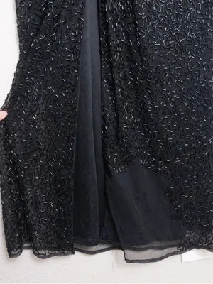 NWT Mac Duggal Beaded Sleeveless High Neck Column Gown 10 Black Maxi Dress 93742 thumbnail 11