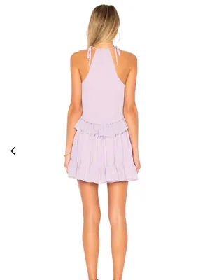 Lovers & Friends | Banks Dress Oastel Lilac Halter Ruffle Mini | NWT | L thumbnail 2