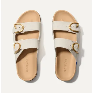 ROTHY'S The Buckle Slide Sandals in Sea Salt Size 7 thumbnail 2