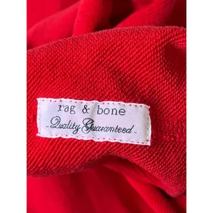 Rag & Bone JEAN Red Cropped French‎ Terry Sweatshirt Raw Hem Medium thumbnail 9