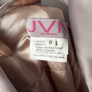 JVN by Jovani sz 0 silver deep plunge fit flare‎ mini cocktail dress thumbnail 4