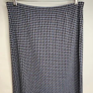 Lennie For Nina Leonard Houndstooth Skirt Fringe Trim Sz Large thumbnail 6