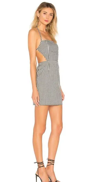 Revolve By The Way Gingham Cut Out Dress Black & White thumbnail 2
