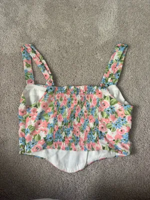 Princess Polly Aleta Top Pink Floral | Size 2 | Never Worn thumbnail 2