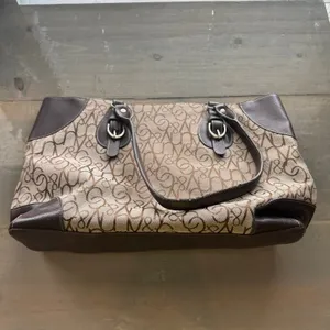 New York & Company Tan Brown Monogram Print Shoulder Tote Bag Purse thumbnail 11