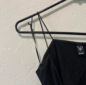 Windsor Black Ties in the Front Spaghetti Strap Crop Top thumbnail 5