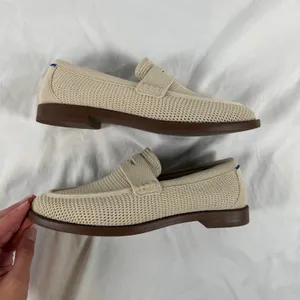 EUC Rothys The Penny Loafer Sand Beige Knit Casual Neutral Minimalist Loafers 8 thumbnail 9