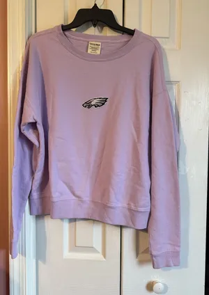 Philadelphia Eagles NFL purple crewneck sweatshirt thumbnail 1