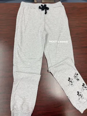 Disney Mickey & Minnie Grey Jogger Sweatpants with Pockets Size Small thumbnail 1