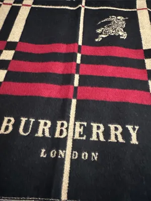 Burberry Black, Red & Cream Plaid Logo Scarf NWT thumbnail 4