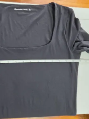 Abercrombie & Fitch Long Sleeve Square Neck Top - Black - Women's Size M thumbnail 5