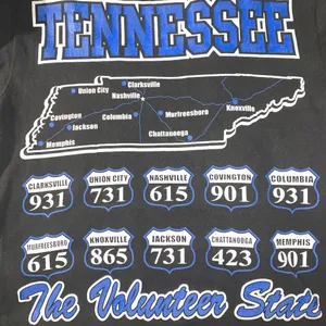 Vintage Akcess Premium Tennessee cities & codes size 2X tshirt thumbnail 5