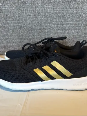 Adidas QT Racer 2.0 Shoes Womens 8.5 Black Metallic Sneakers Running Sporty thumbnail 4