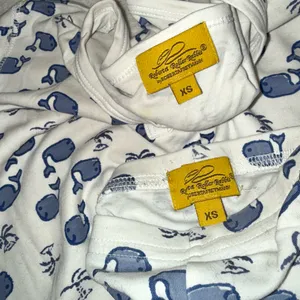 Roller Rabbit Moby Blue Whale Pajama Set size Adult XS thumbnail 5