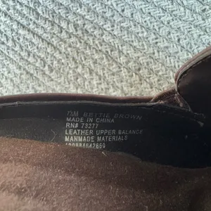 Vintage Croft & Barrow Dark Chocolate Brown Leather Loafer Mules Size 7.5 thumbnail 5