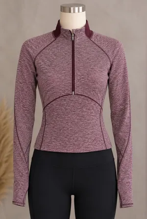 Lululemon Always Alert 1/2 Zip Pullover Heathered Garnet Running Top Sz 2 thumbnail 1