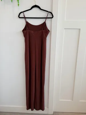 wild fable Chocolate Brown Maxi Dress with Side Slit NWT Size Medium thumbnail 6