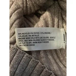 A New Day Sweater Womens Large Beige Metallic Ribbed Button Front Cardigan thumbnail 8
