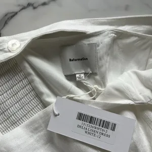 NWT Reformation Delia Linen Dress White Size 12 thumbnail 3