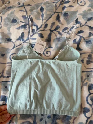 NWT- free people skinny strap blue mist brami crop top xs/s thumbnail 2