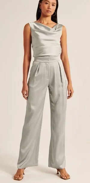 A&F Satin Sloane Tailored Pant thumbnail 1