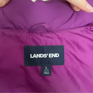 Lands End Vest Puffer Down Feathers Quilted Lightweight Pockets Full Zip Purple thumbnail 12