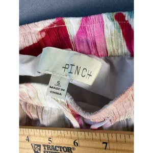 Pinch Womens Pink Abstract Geometric Print Wide Leg Crinkle Pants Small thumbnail 5